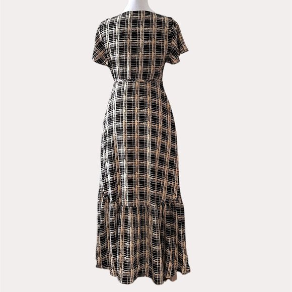 Urban Outfitters Black and White Plaid Midi Dress - Picture 8 of 13